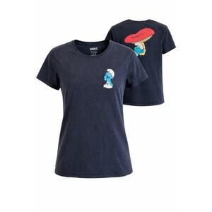 Smurfs Mushroom Graphic T Shirt Size Medium Faded Cartoon Streetwear Tee